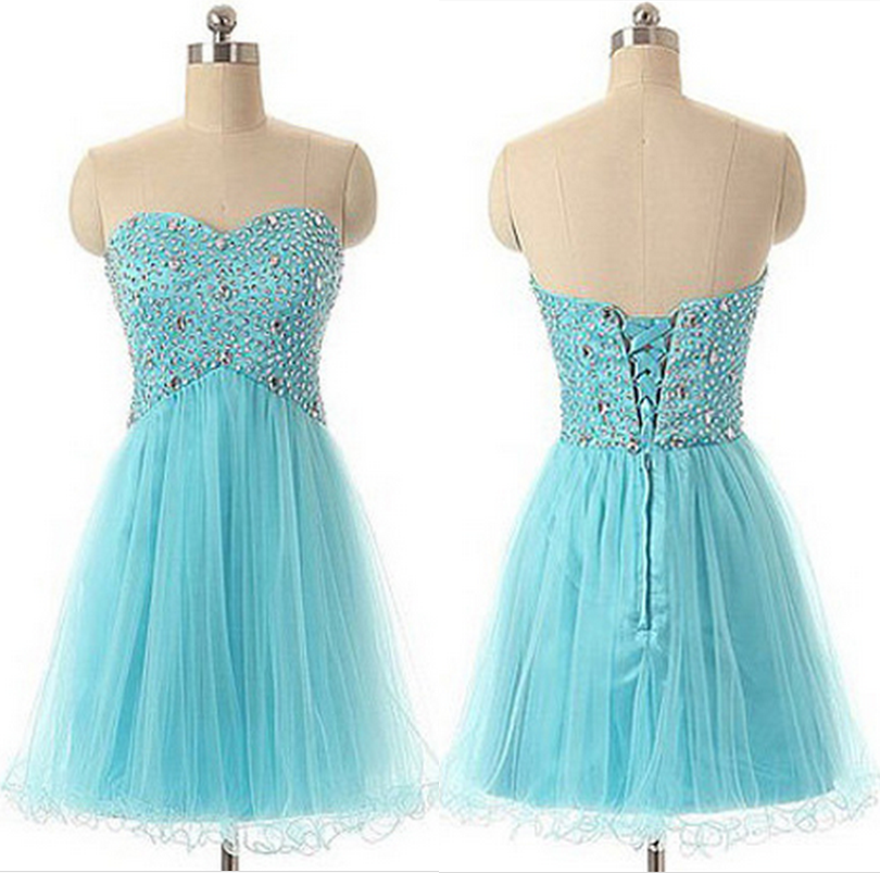 Turquoise Sweetheart Short Hoco Party Dress Homecoming