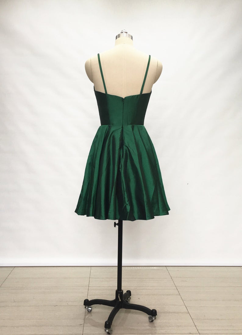 Spaghetti Straps Emerald Green Homecoming Dress For Hoco Party On Luulla