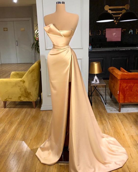 Sleeveless Pageant Dress With High Slit Long Evening Gown