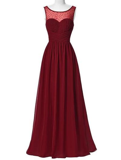 Sheer Sweetheart Long Burgundy Evening Gown Pageant Dress