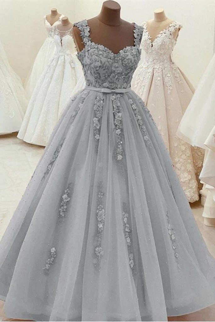 gray prom dress