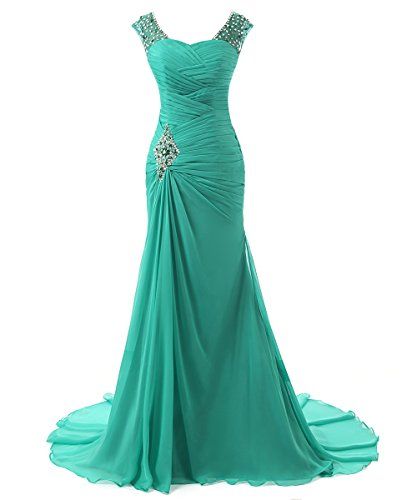 Green Evening Dresses Long Pageant Party Gowns