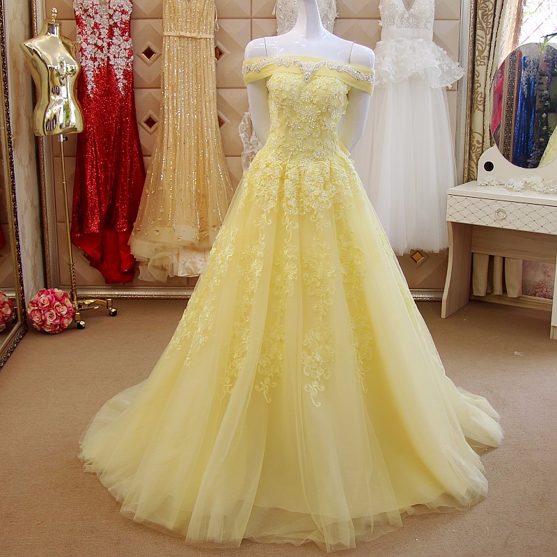 Yellow best sale evening gowns