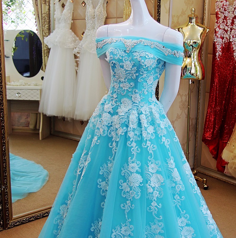 Lake Blue Formal Occasion Dresses Long Special Pageant Evening Gowns on ...