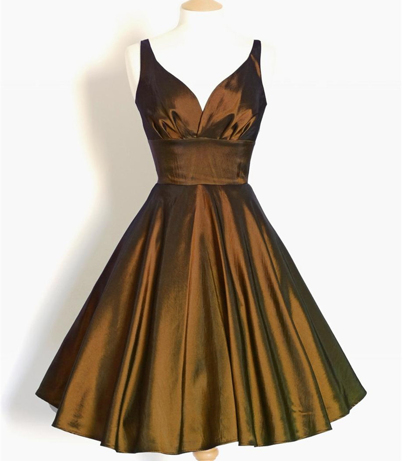 Copper Taffeta Vintage Short Party Dresses Boutique