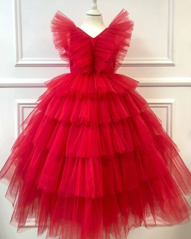 Red Tulle Girl Formal Dress on Luulla