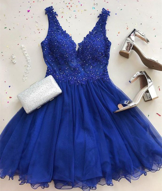 Royal Blue Short Hoco Party Dresses Homecoming