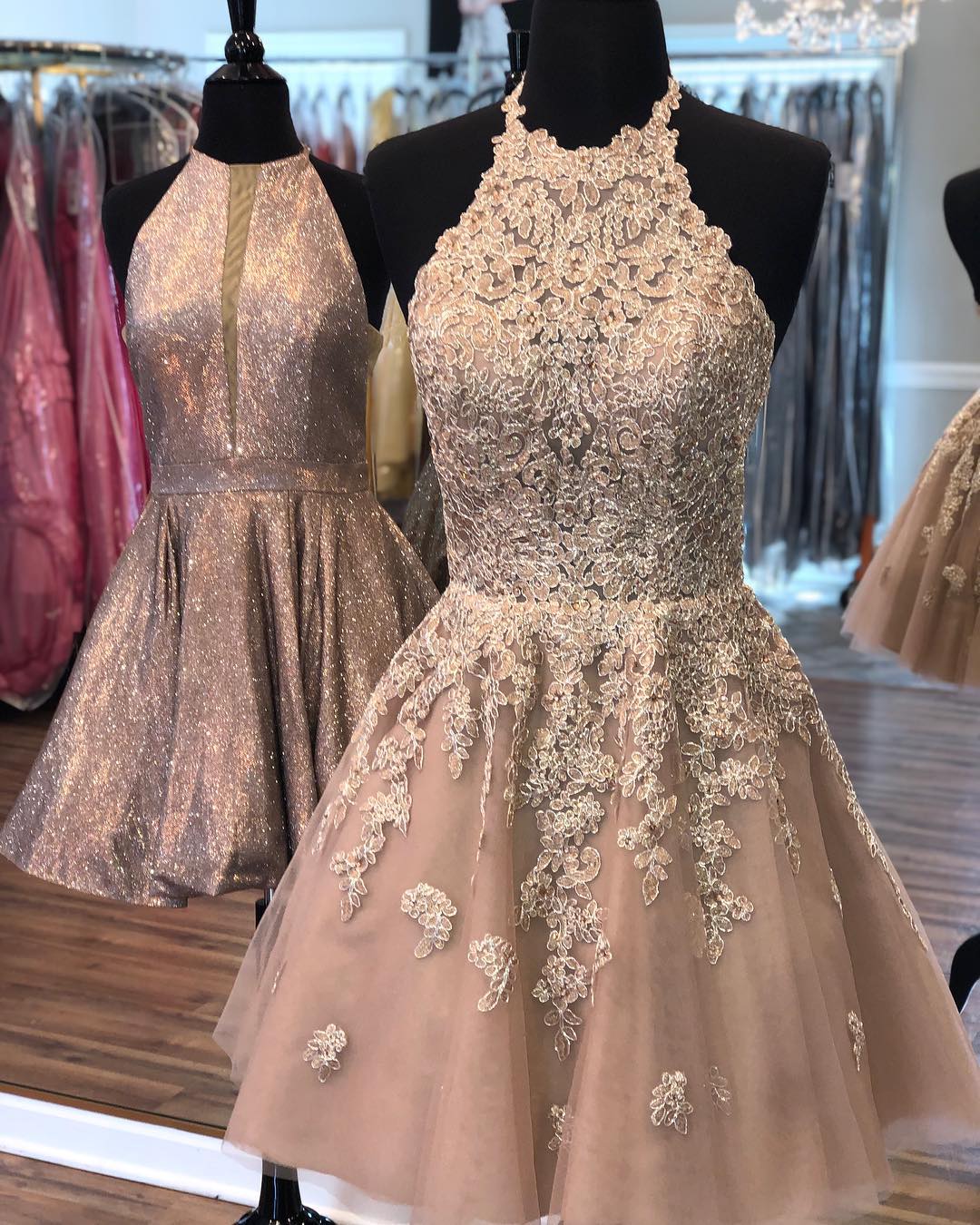 gold semi formal dresses