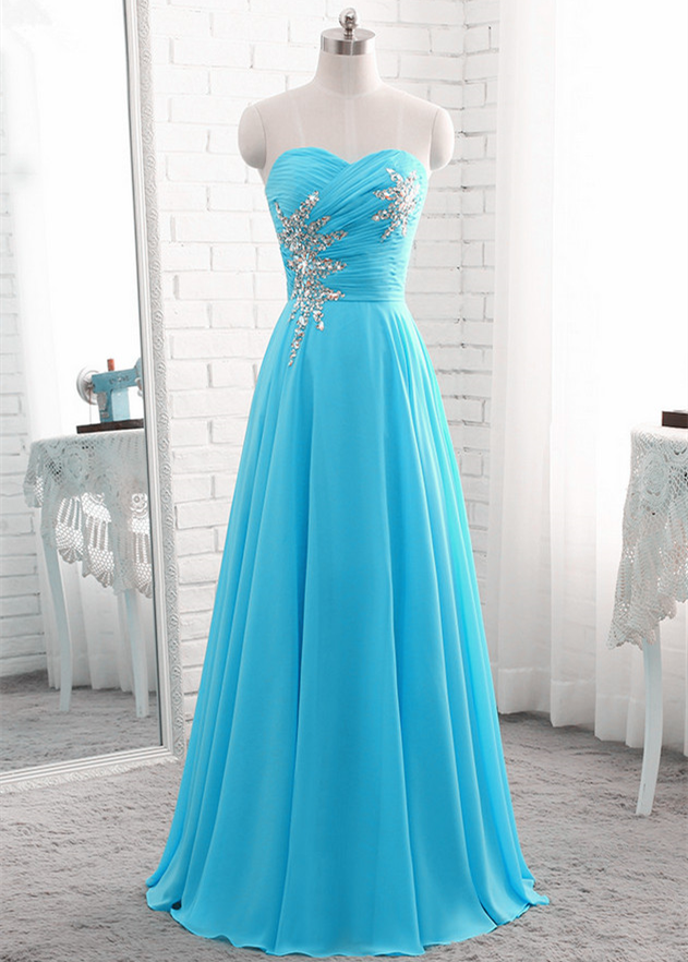 Sweetheart Long Chiffon Formal Occasion Dresses Floor Length Evening Gowns  on Luulla