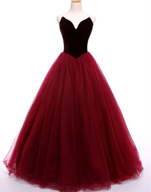 Velvet Tulle Dresses Long Special Occasion Evening Gowns