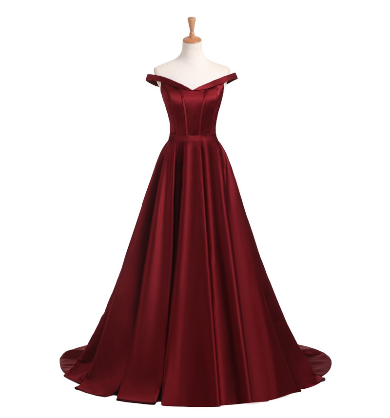 Off The Shoulder Burgundy Formal Occasion Dresses Long Evening Gowns Custom Made
