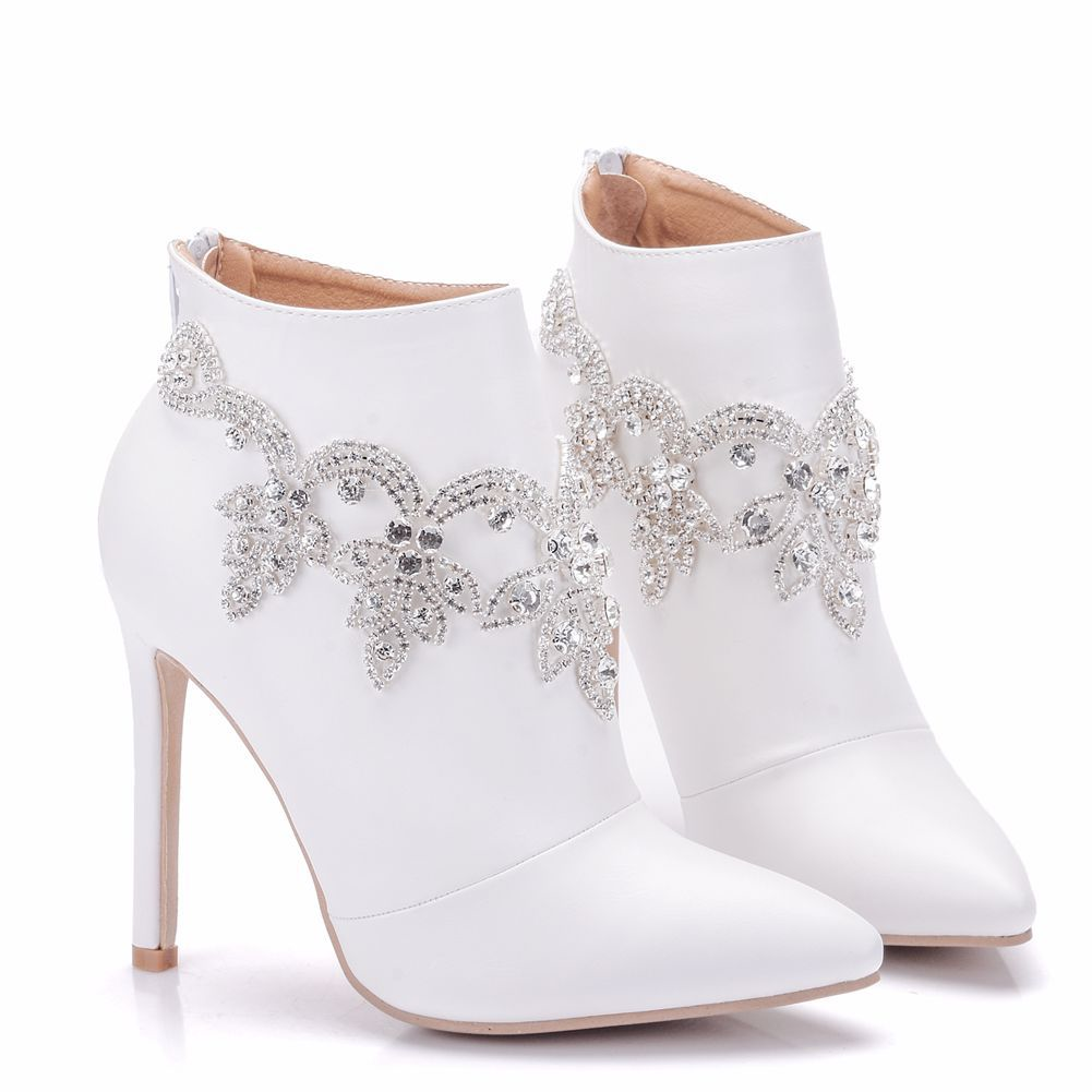 White Ankle Boots Women