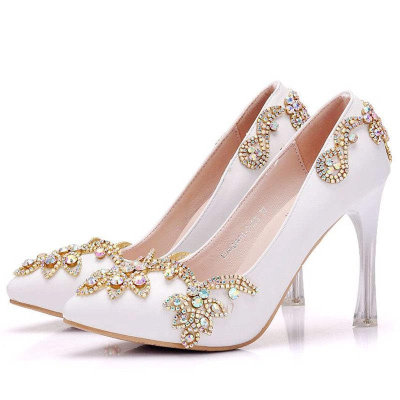 Crystals Decolor Women Stiletto Heels Wedding Shoes