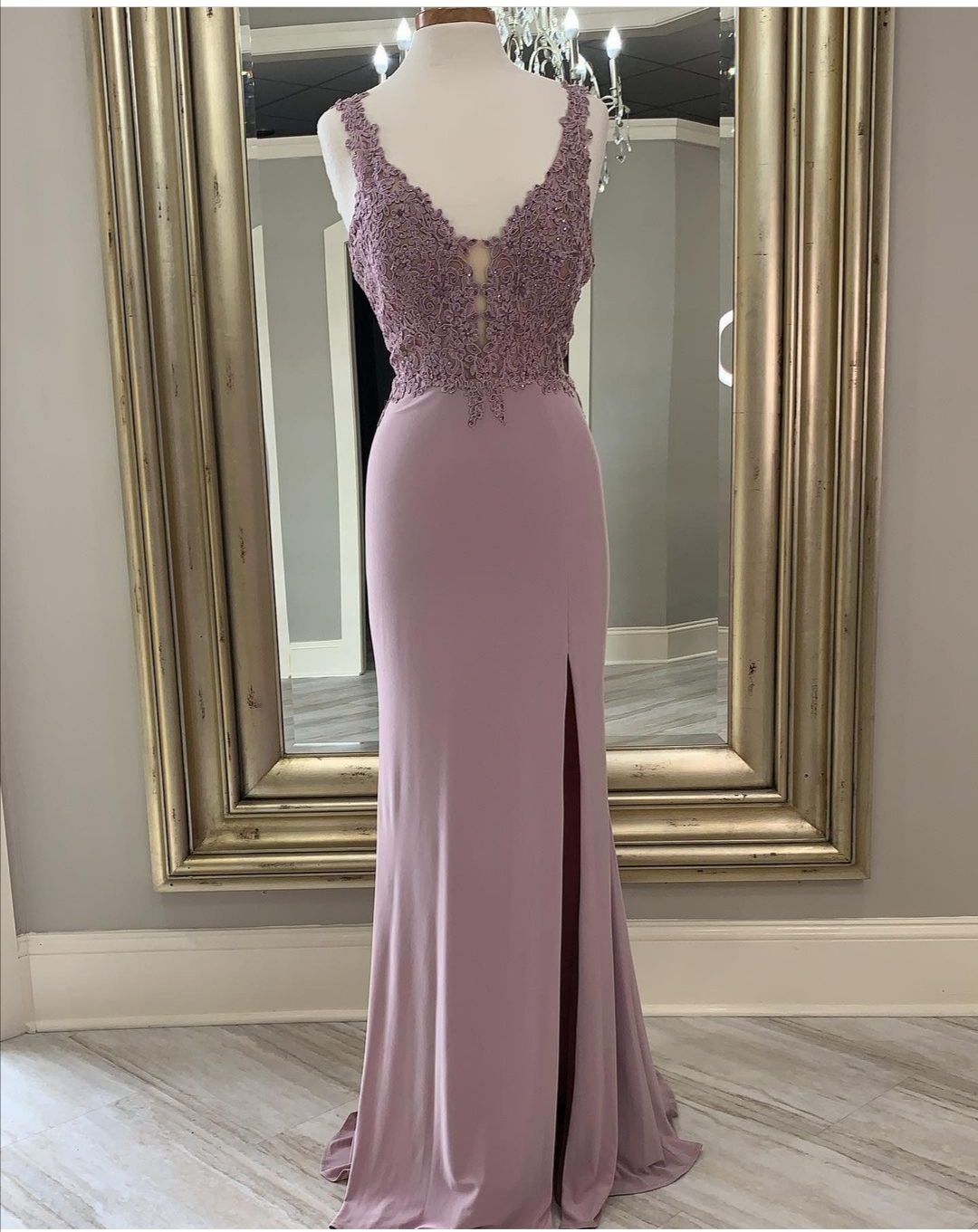 V-neck Split Evening Dress Formal Party Prom Dresses main image 0