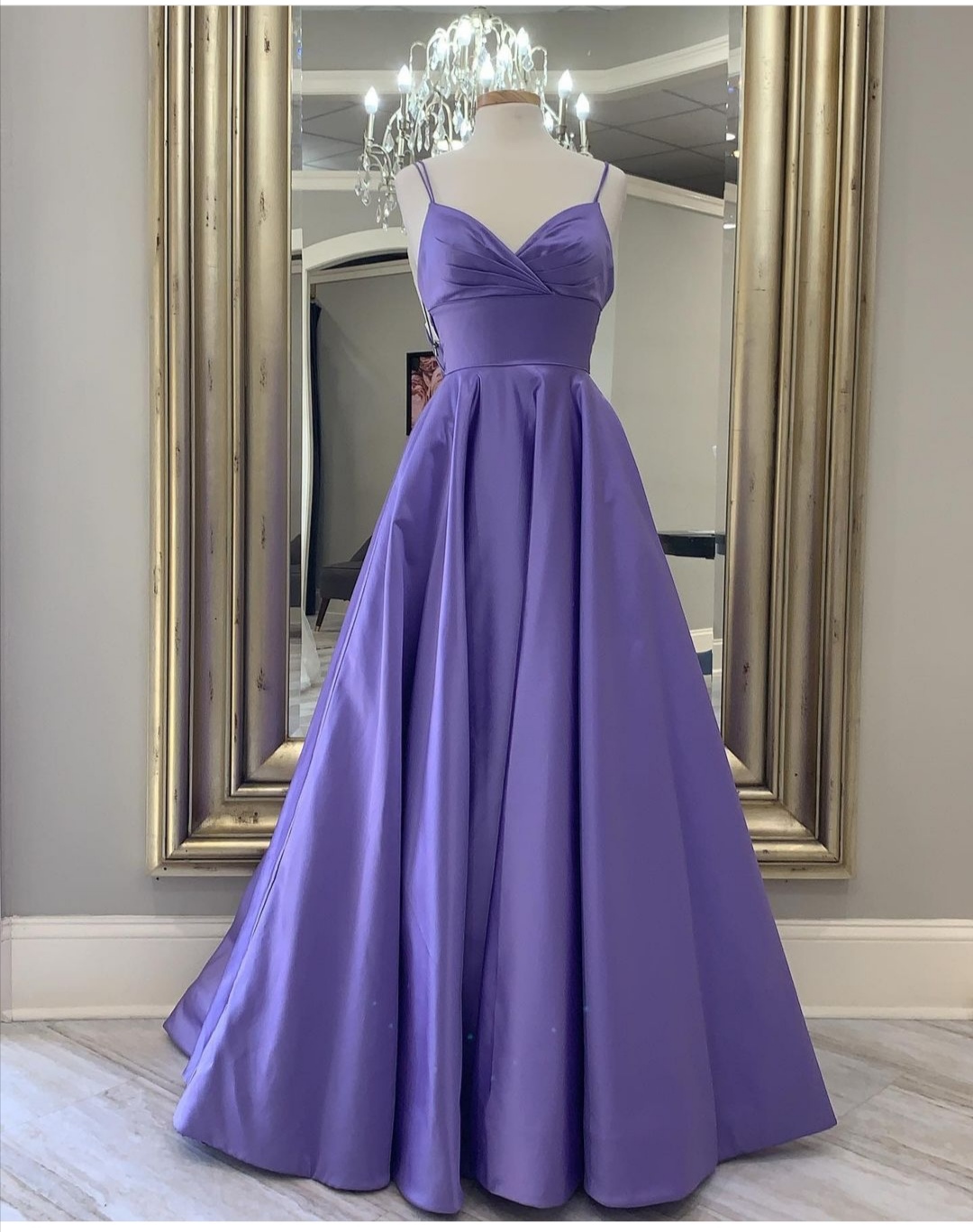 Spaghetti Straps Purple Prom Dress Evening Gowns on Luulla