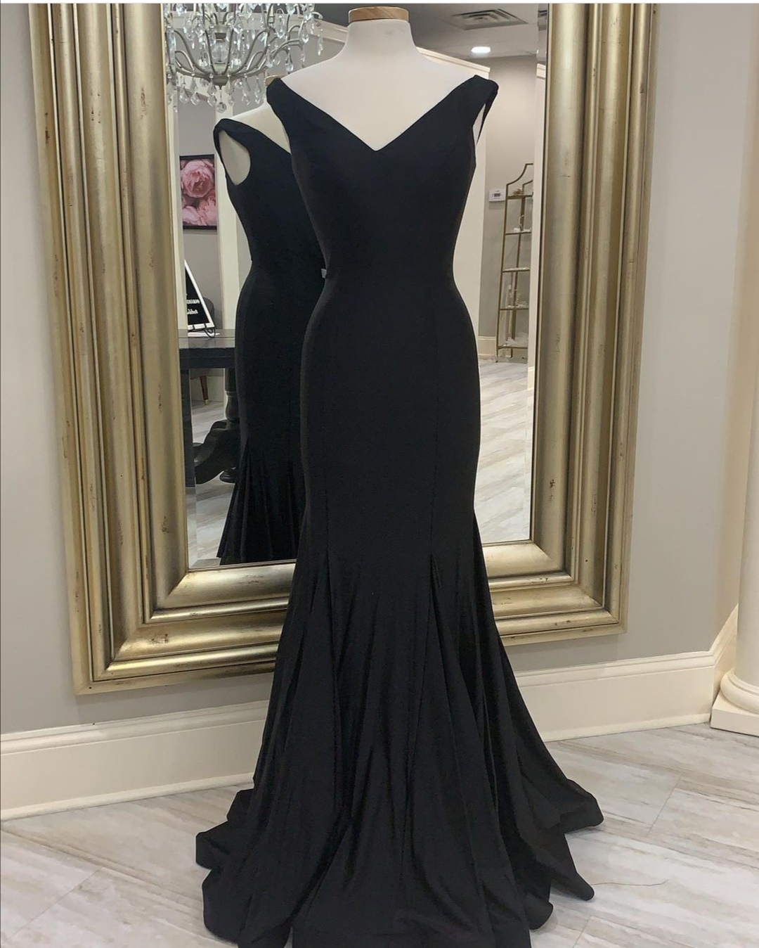 V Neck Black Prom Dress Long Evening Gown on Luulla