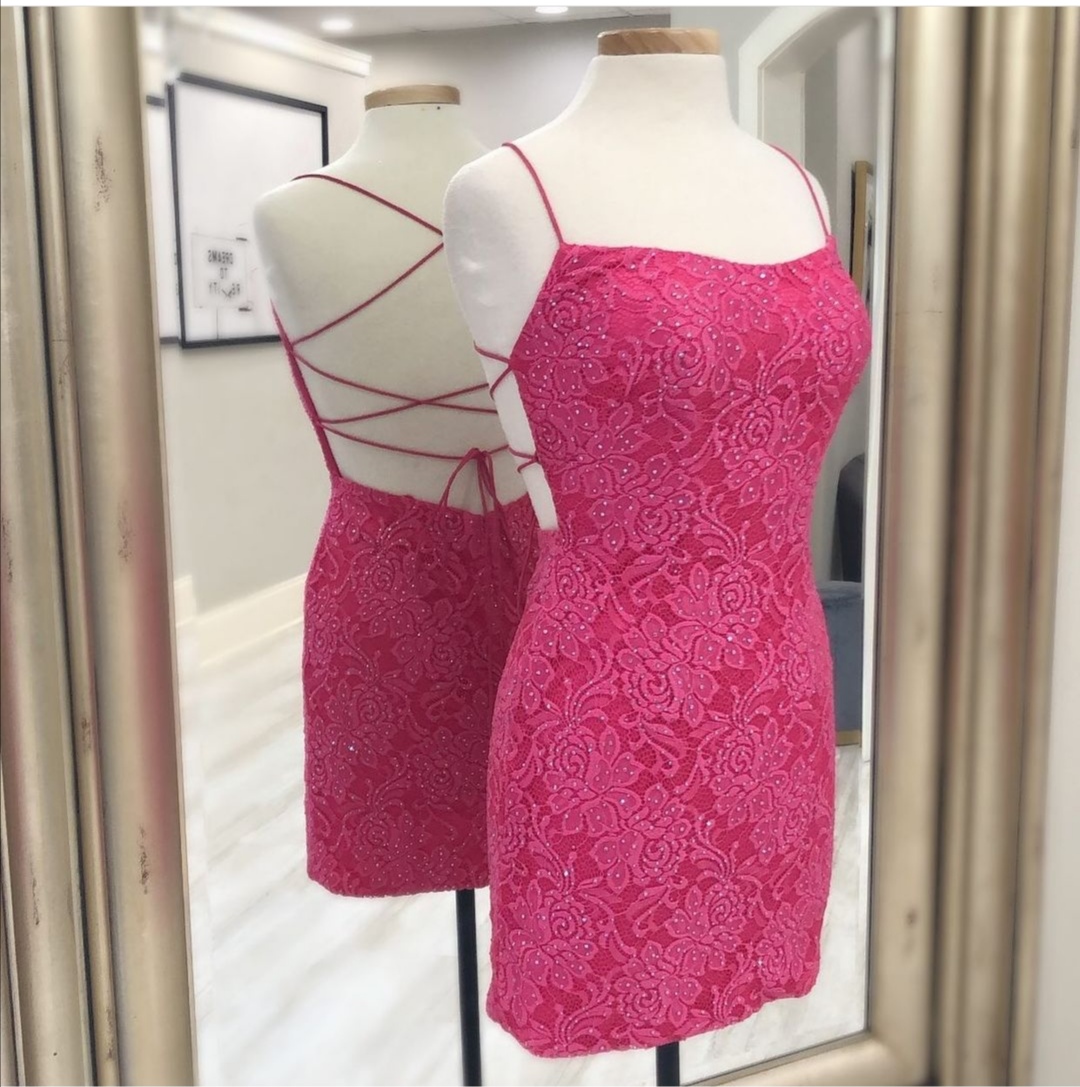 Floral Lace Short Bodycon Dress With Open Back