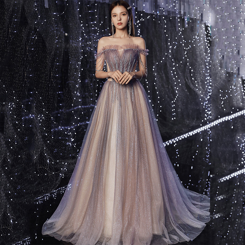 Off The Shoulder Glitter Special Occasion Dress Evening Gown
