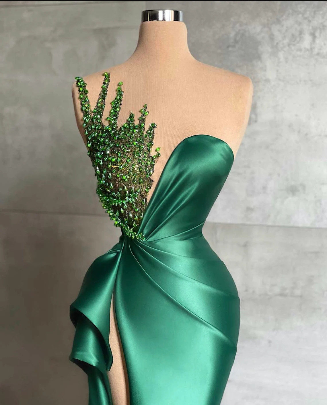 Green Pageant Dresses Long Evening Gowns with Slit