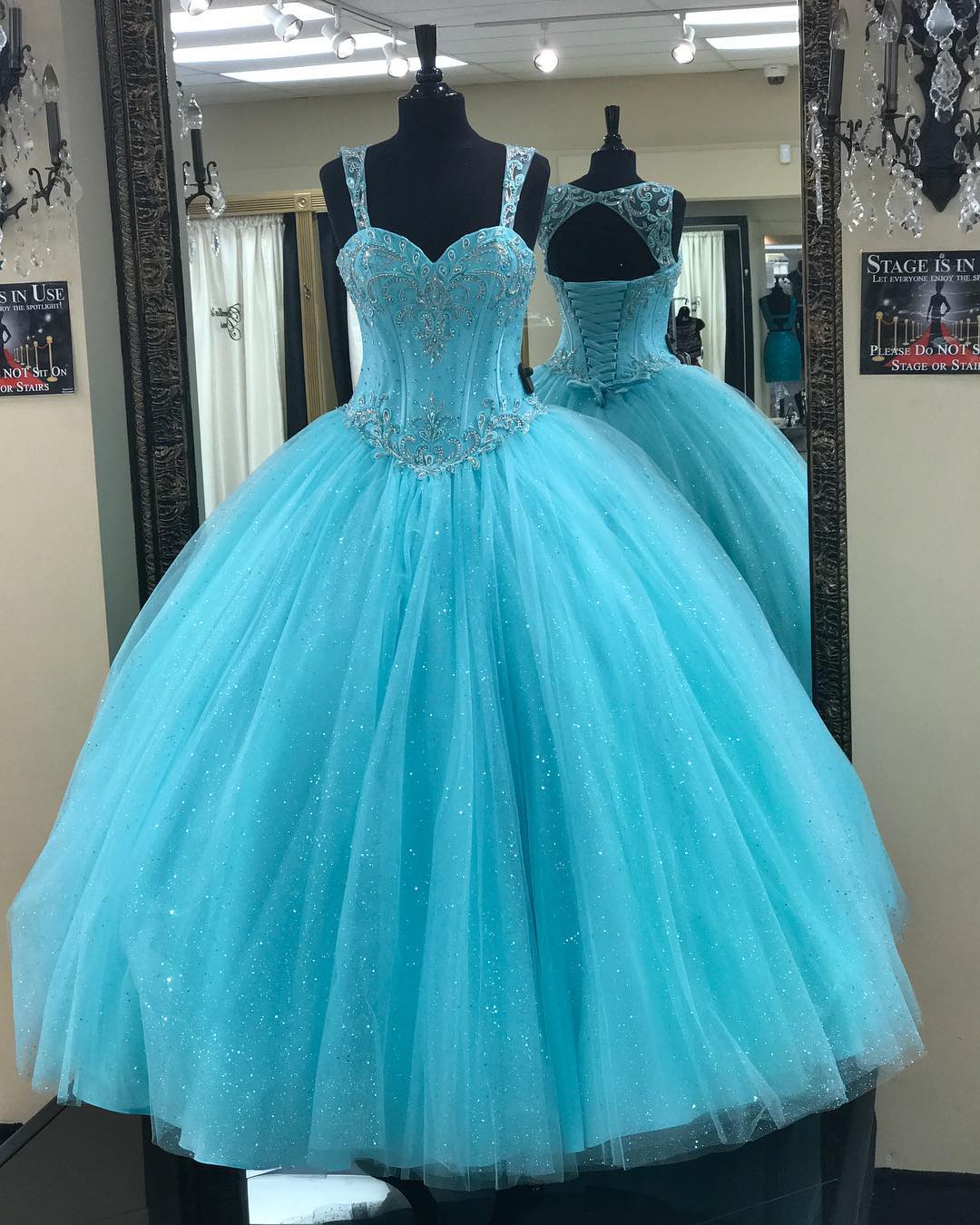 Blue Ball Gown Quinceanera Dress