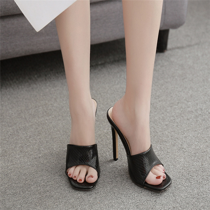 womens black mule sandals