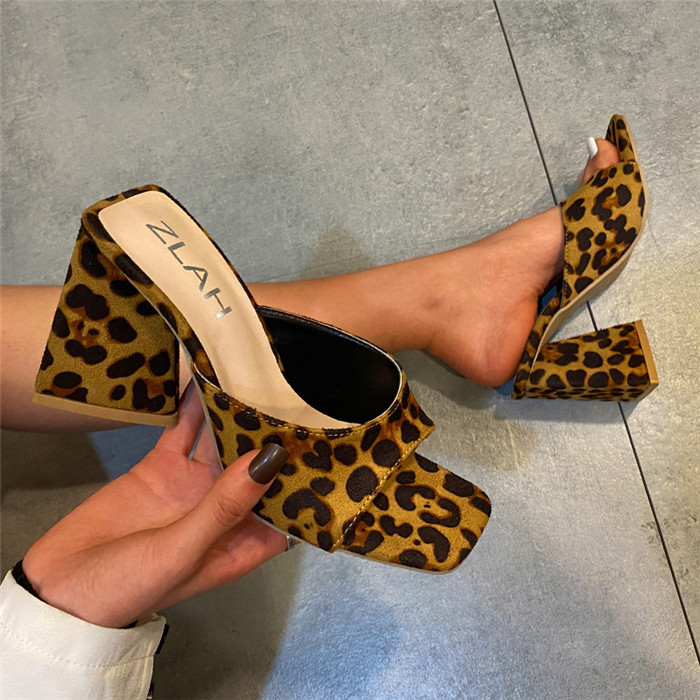 Leopard Print Mule Sandals