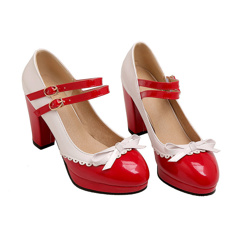 Chunky Heels Mary Jane Pumps on Luulla