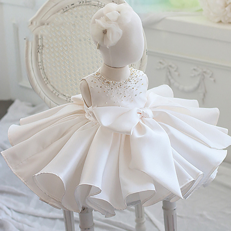 Deads Decor Flower Girl Dress with Big Bow