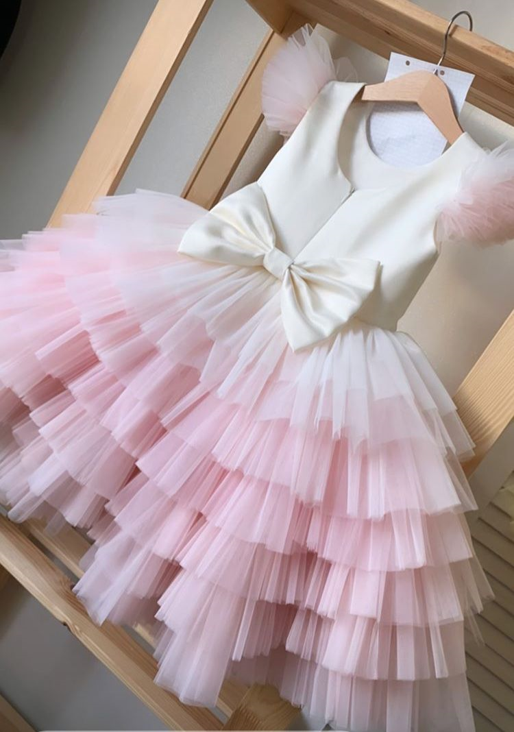 Girl Pageant Dress With Tiered Skirt