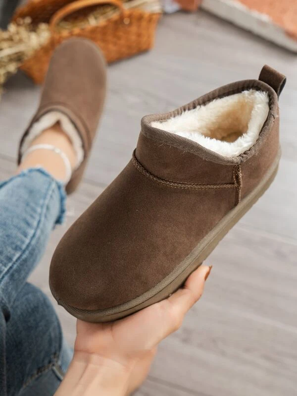 Faux Suede Thermal Lined Snow Boots Winter Women Shoes