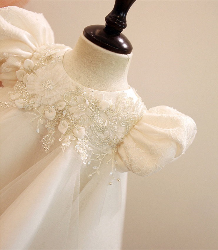 Short Sleeves White Christening Dress Girl on Luulla