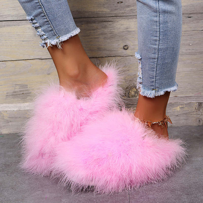 Fluffy Women Room Slippers