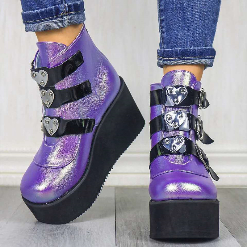 Platform Women Wedge Boots
