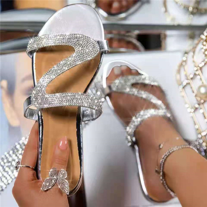 Sparkle Flip Flops Women Flat Sandals Summer Shoes