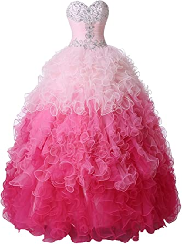 Two Tone Ruffled Ball Gown Quinceanera Dresses Sweet 16 Birthday Party