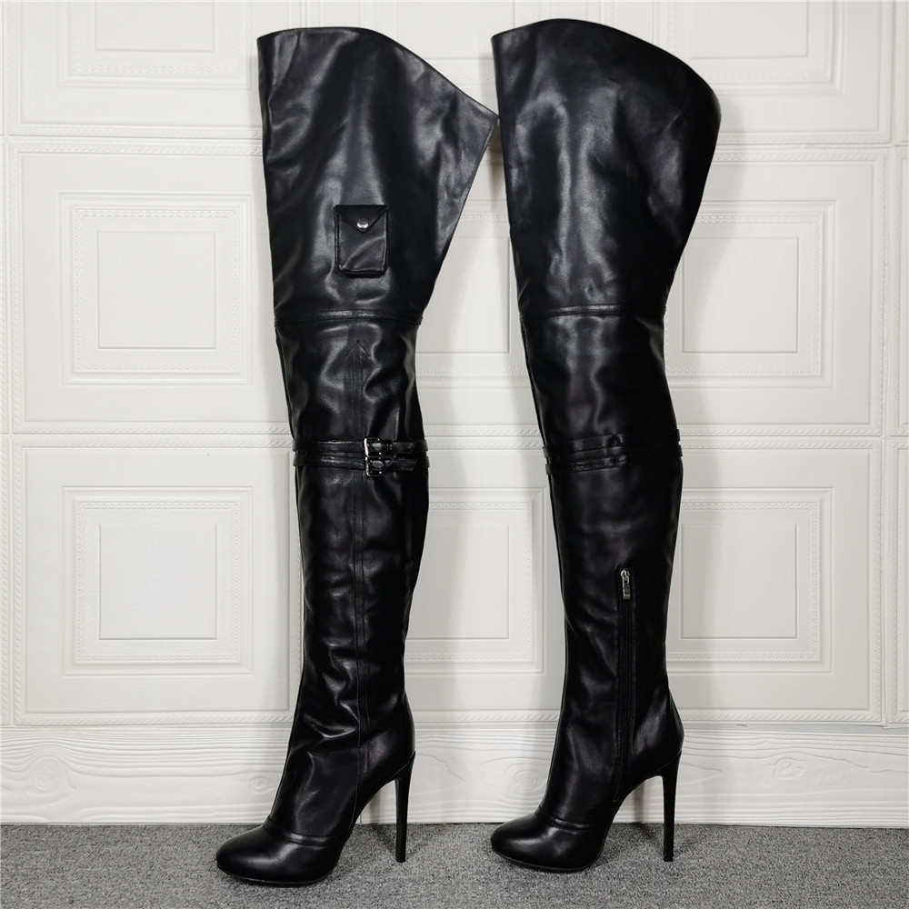 plain black knee high boots