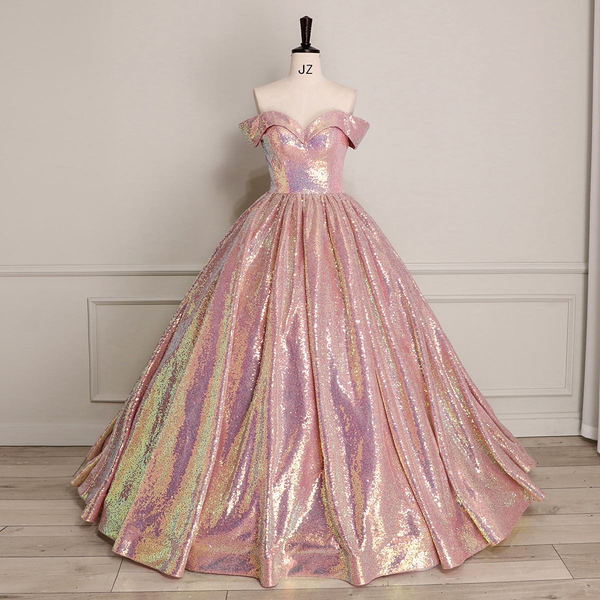 slim fit dress slacks Off The Shoulder Sequin Flower Girl Dress Photoshoot Dresses 322 Dusty Rose / 12