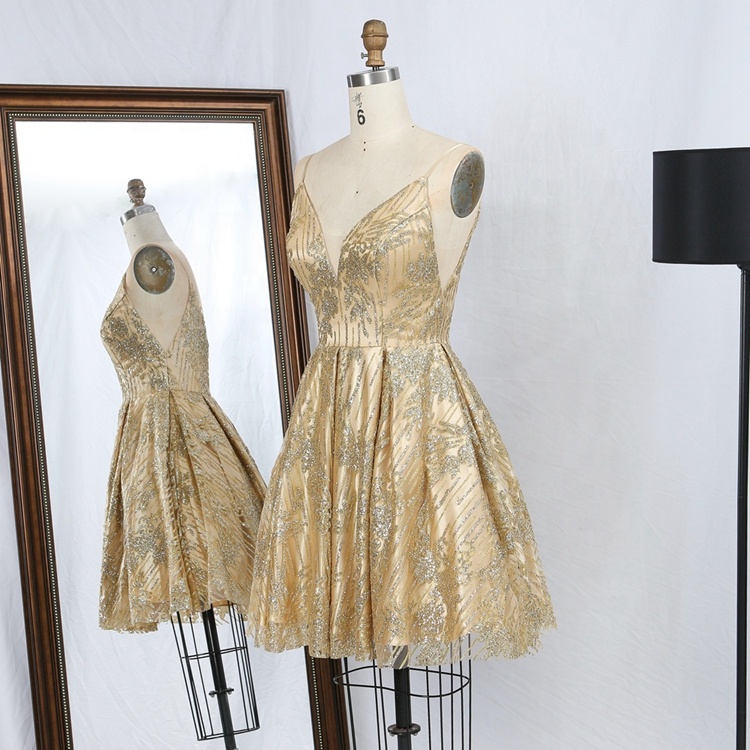 Sparkle Gold Short Party Dress on Luulla