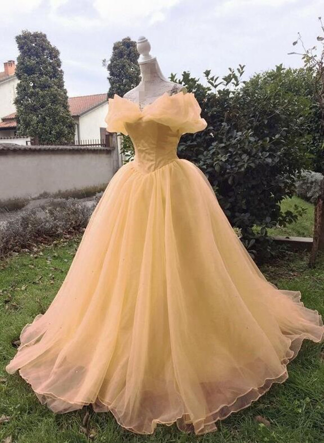 Off Shoulder Cinderella Ball Gown Dress