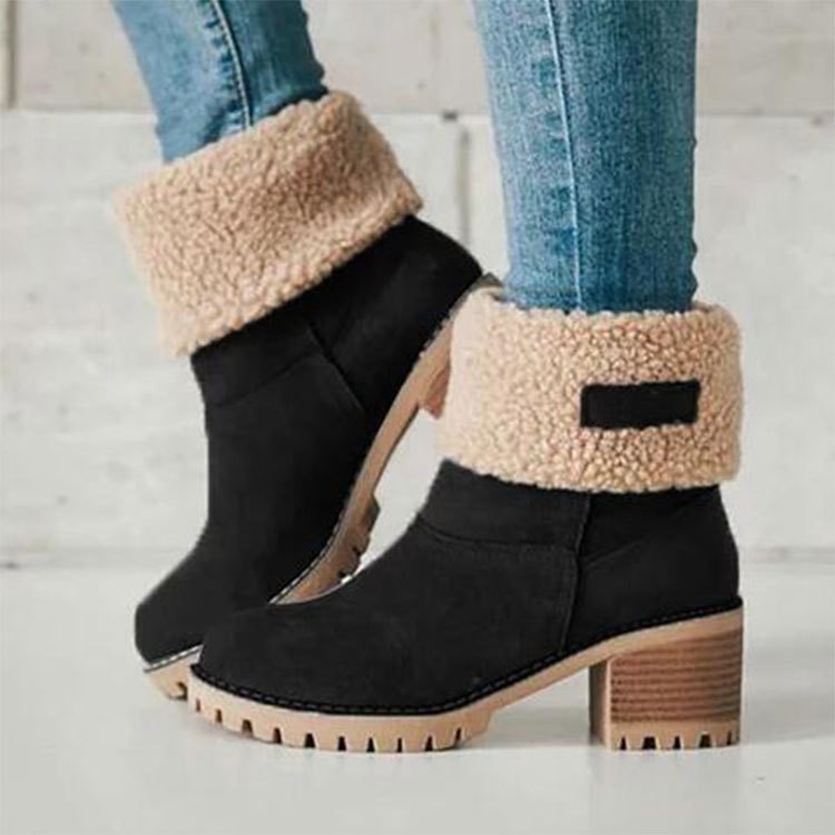 Block Heel Women Winter Boots