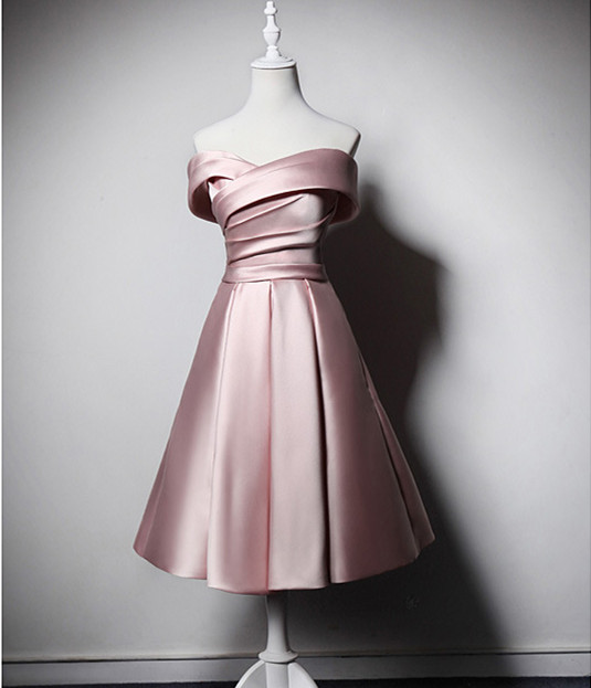 Off Shoulder Nude Pink Short Party Dress Birthday Formal Wear on Luulla
