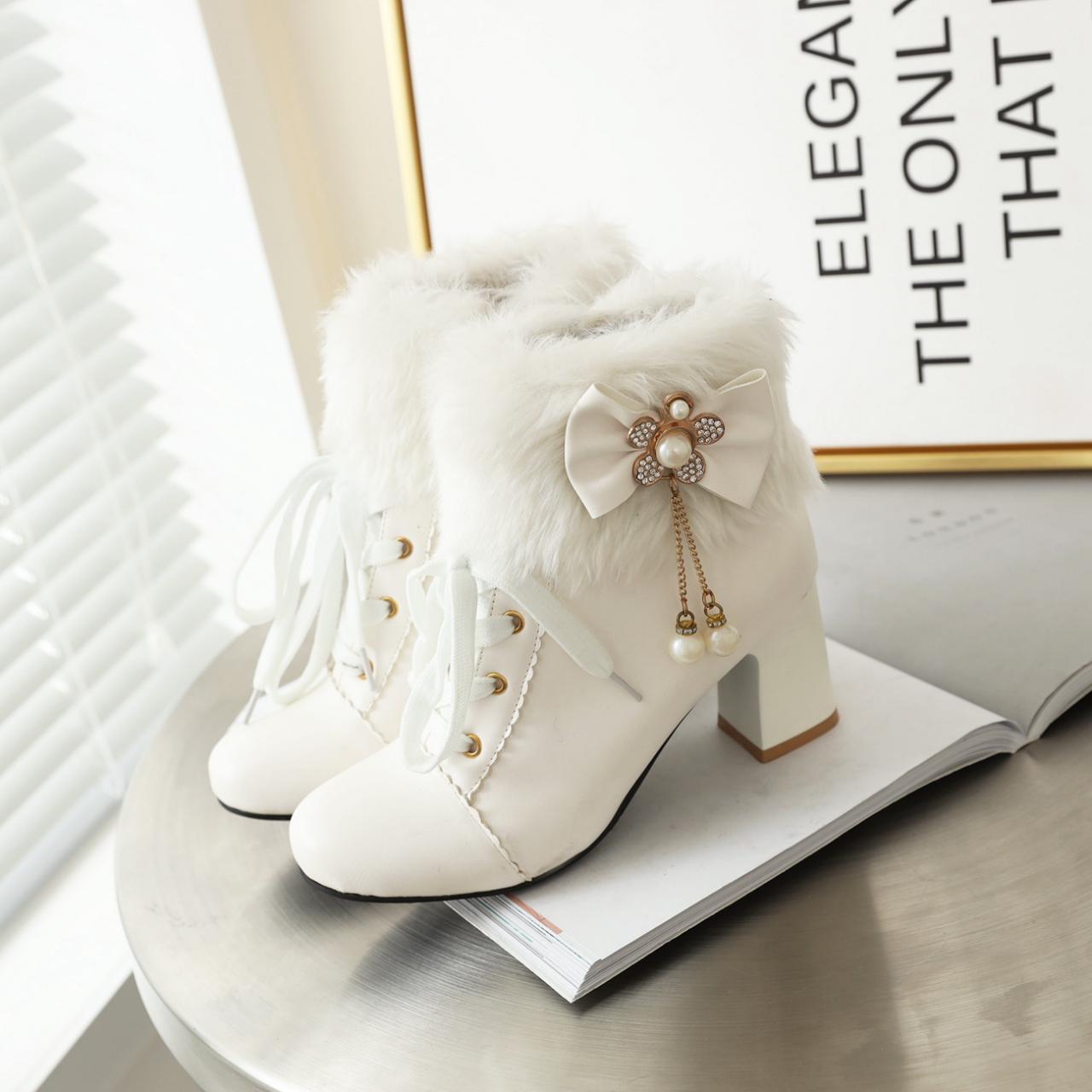 Lace Up Front Winter Boots Women