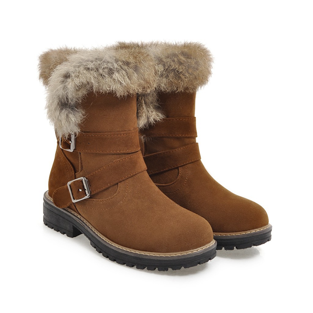 Women Brown Flat Winter Boots