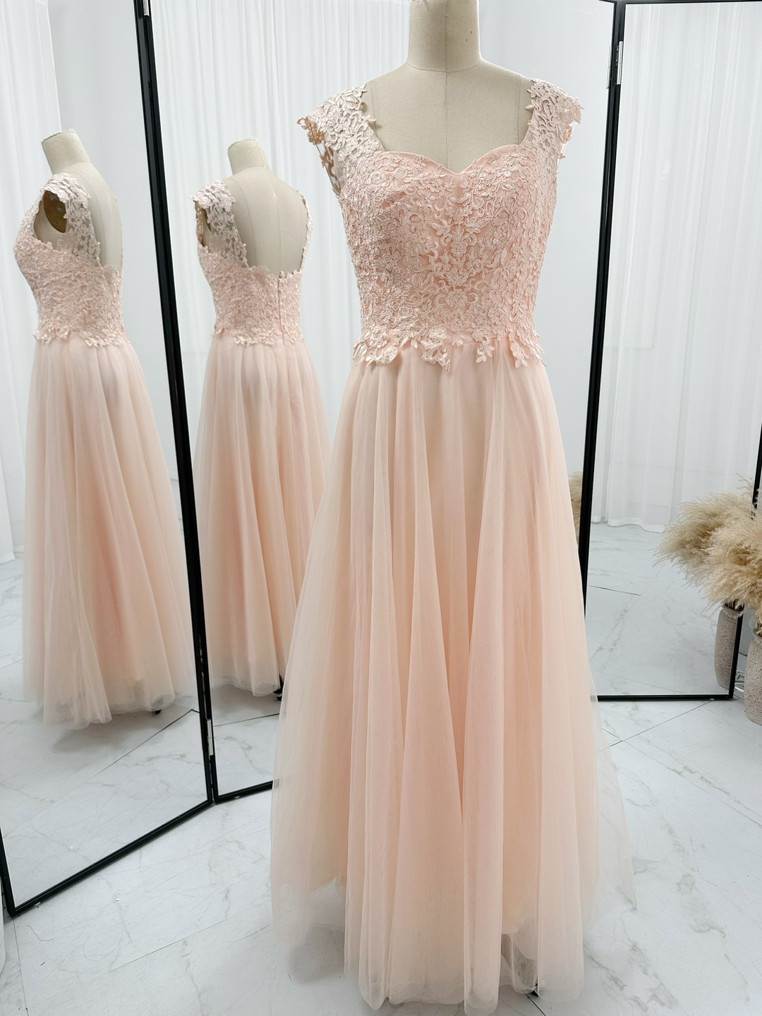 Emboidered Long Tulle Formal Occasion Dress