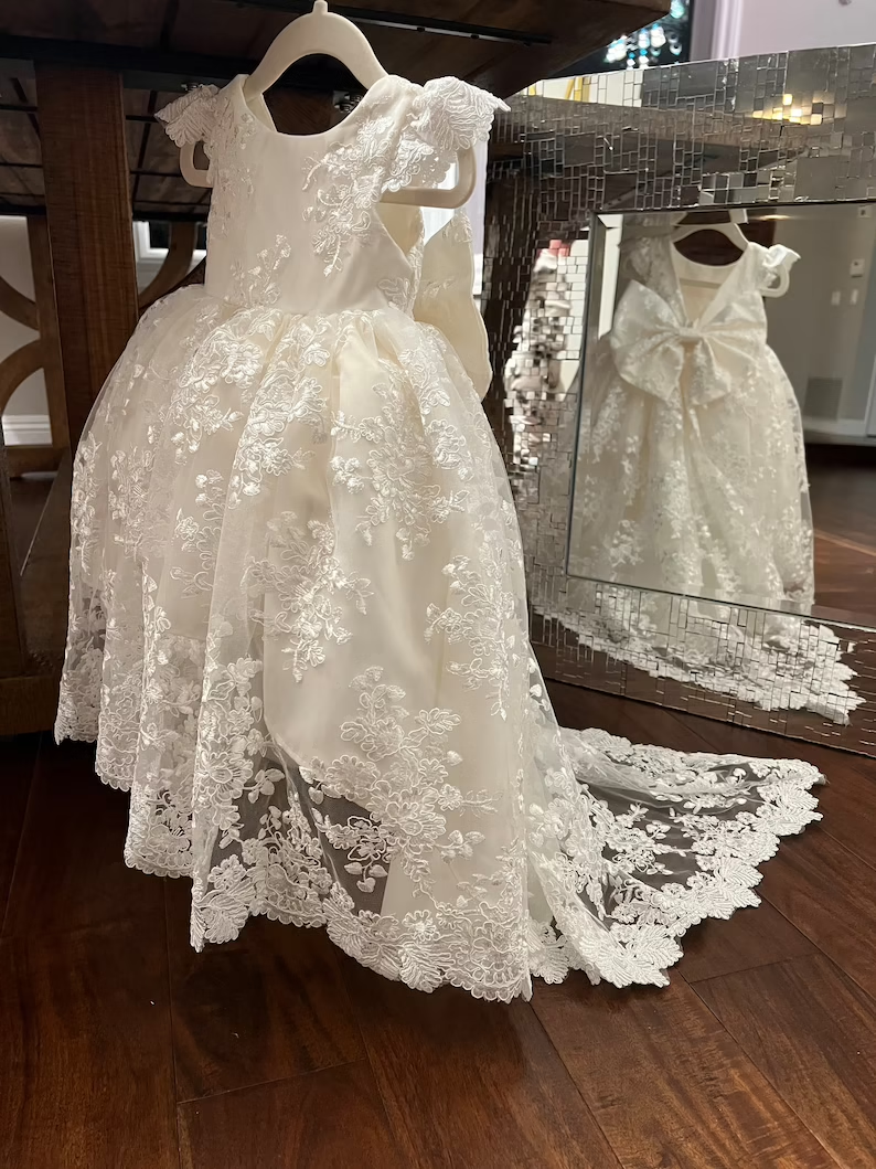 Baby Baptism Dress Kids Lace Formal Dress Wedding Party, Flower Girl Dresses For Weddings 2025