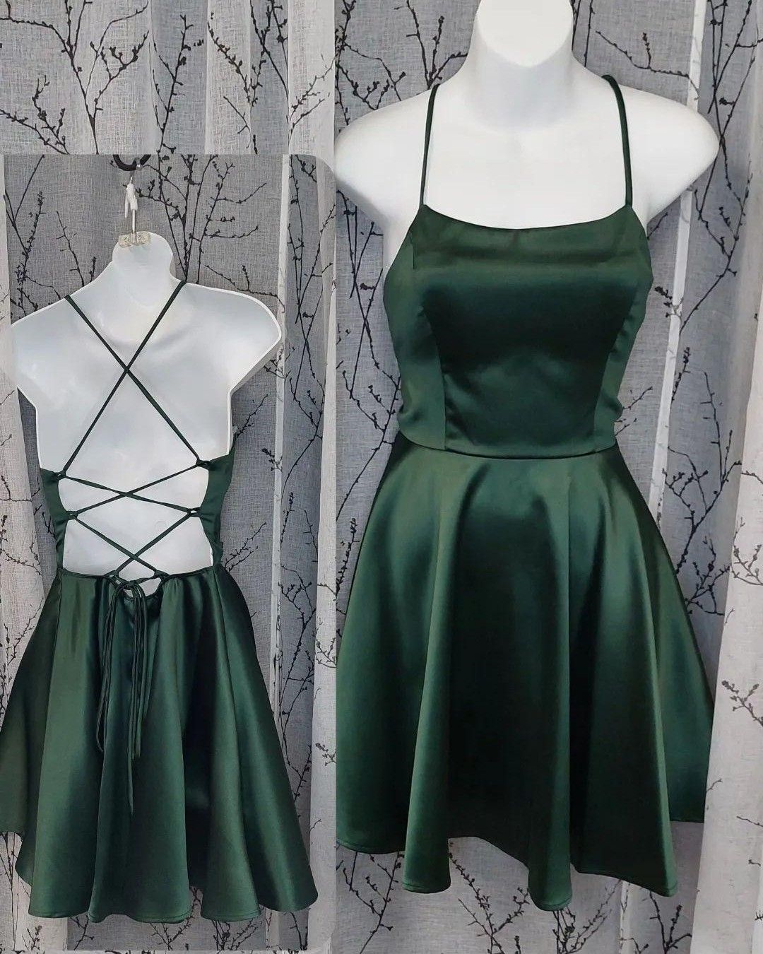 yellow long homecoming dress Simple A Line Cross Back Yellow Homecoming Dress with Pockets PD280 US0 / Burgundy main image 1