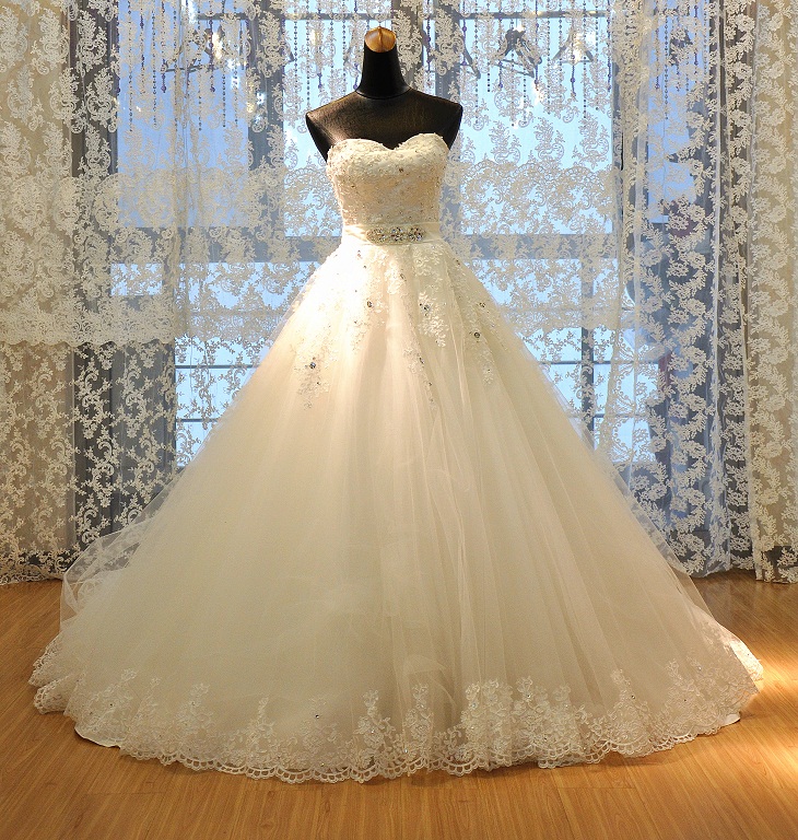 Real Photos A Line Bridal Wedding Dress With Sash