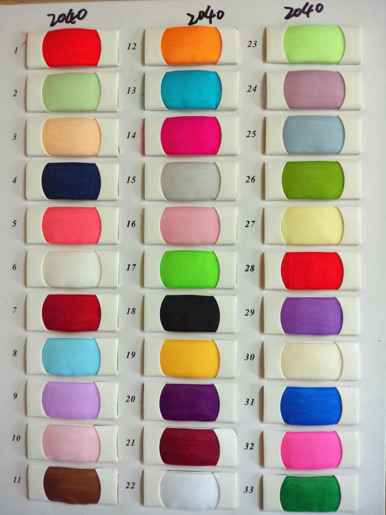 Organza Color Swatches, Not For