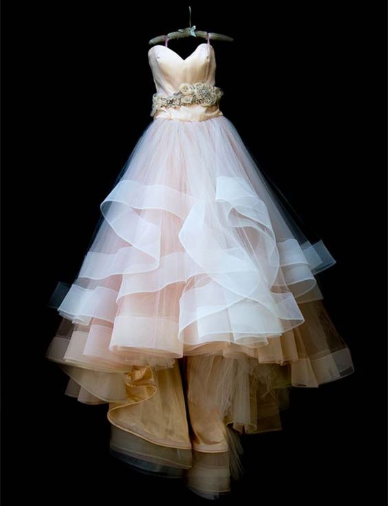 Champagne Bodice And White Skirt Wedding Dress With Horsehair Trim (the Sash  Is Not Included) on Luulla