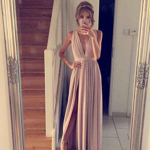 strapless open back dress CLEMENCE HIGH NECK MAXI DRESS | IVORY | DRESSES main image 1